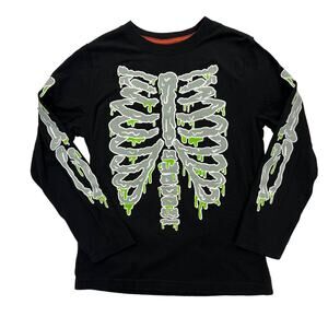 Way To Celebrate Halloween Boys Skeleton Slime Long Sleeve Tee Medium